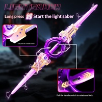 Espada Láser LED Retráctil 2 en 1 con Doble Cabeza Giratoria, Recargable, de Plástico, para Niños, Juguete de Combate, Regalo de Cosplay