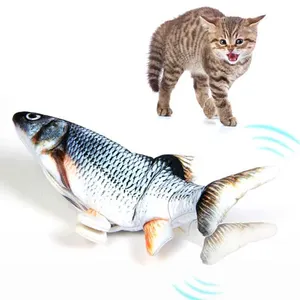 耐久性のあるインタラクティブなきしむ猫の遊びフリップキャットニップフラッピング魚ペット犬のおもちゃフロッピー魚猫のおもちゃ屋内猫大人