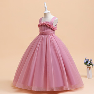 Vestido Largo de Fiesta para Niñas, Estilo Princesa Floral, Vestido Maxi Hasta el Suelo para Actuaciones, Cumpleaños y Fiestas - Product Image 1