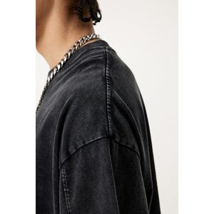 T-shirt Homme Oversize Délavé à l'Acide KEEPSHOWIN – Coton Lourd Coupe Ample Basique Unisexe Style Streetwear - Product Image 3