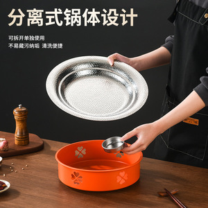 Stainless Steel Hammered Dry Pot Cookware Heat Resistant Commercial Alcohol <b>Stove</b> For Home Outdoor Use - Product Image 4