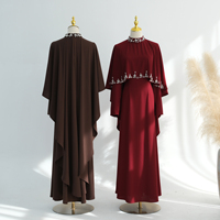 Abaya pour femmes Dubaï en viscose ornée de luxe, cape de mariage, cape arabe, ensemble de robe musulmane pour femmes, Ramadan EID 2026