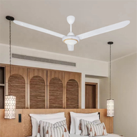 Ventilateurs de plafond métalliques durables à 3 pales de 56 pouces avec moteur BLDC, lumière et télécommande, fabricant OEM ODM