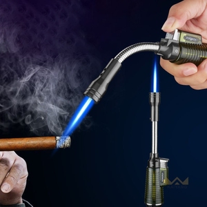 Nuevo Encendedor Giratorio de Metal, Encendedor de Cigarros a Butano Resistente al Viento para Barbacoa, Cocina y Uso en Restaurantes - Product Image 2