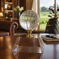 Trophée de golf en cristal transparent personnalisé, gravé, imprimé UV, poli, durable, de qualité supérieure, pour récompenses sportives scolaires, vente en gros