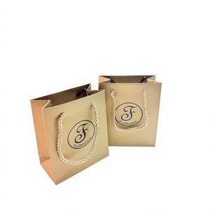 Custom Kraft Paper Shopping <b>Bag</b> With Cotton Rope Handle Hot Stamping Logo Recyclable Standard Flat <b>Bag</b> carry paper <b>bag</b> - Product Image 1
