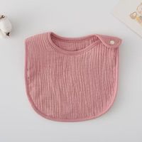 Bavoirs ronds imperméables en gaze de coton doux pour bébés, avec logo personnalisé de haute qualité, couleur unie, pour l'alimentation quotidienne des enfants