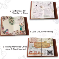 Cuaderno de cuero A5 hecho a mano, diario de viaje con espiral personalizable con bolsillos sueltos, encuadernación en L