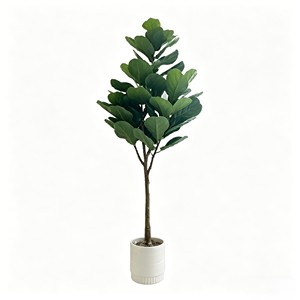 <b>Artificial</b> <b>Tree</b> Green Potted with Piano Leaf Banyan Ornaments for Living Room Floor Simulation - Product Image 1