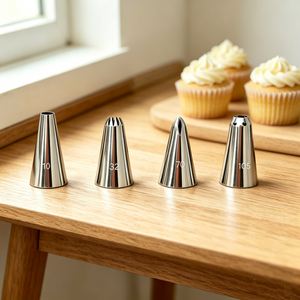 Ensemble de 4 embouts de décoration pour gâteaux # 10, 32, 70, 105. Matériau en acier inoxydable 304. Durable et adapté aux aliments - Product Image 2