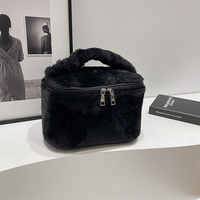 Grande capacité, mode, mignon, peluche abricot pour noir et blanc, rangement portable pour étui, fermeture éclair, pliable, léger