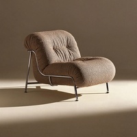 Fauteuil de loisirs plissé rétro en direct d'usine, structure en métal inoxydable, pour salon, balcon, lecture décontractée, hôtel