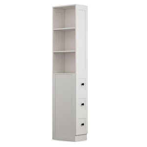 Modern Durable <strong>Bathroom</strong> Storage <strong>Cabinet</strong> <strong>Tall</strong> Thin White with 3 Adjustable Shelves &amp; 3-level Drawers for Apartment &amp; Hotel Use - Product Image 3