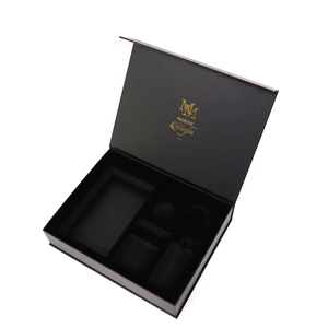 Custom <b>Black</b> Book Shaped Rigid Paper Gift <b>Box</b> Magnetic Flip Closure Cardboard Packaging Matt Lamination Embossing UV Coating - Product Image 1