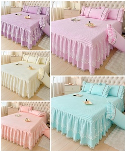 Nueva Llegada: Cubrecama Princesa con Volantes Románticos, 400 Hilos, 100% Algodón, Acolchado con Encaje, para Uso Doméstico, Sábana y Falda de <span class=keywords><strong>Cama</strong></span> - Product Image 6