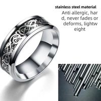 Bague en acier inoxydable plaqué or de haute qualité avec motif de dragon, bijoux vintage unisexe, produit tendance
