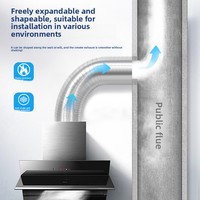 Tuyau d'évacuation en aluminium épaissi pour hotte de cuisine, accessoires de conduit de ventilation, modèles 100-200