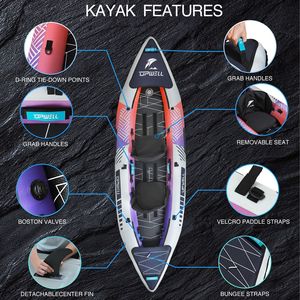 Kayak Inflable Upwell de 335 cm con Doble Asiento, Balsa de Pesca para Uso en Exteriores - Product Image 2