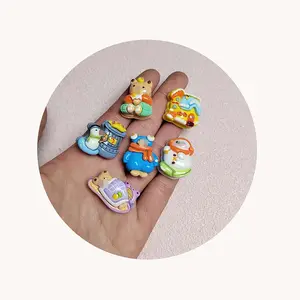 Cartoon Series Japanese Miniature Bear Penguin Resin Flatback Cabochon For DIY Earring Bracelet Craft Making