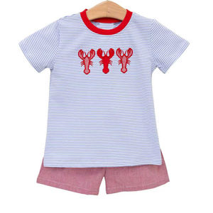 Tenues décontractées personnalisées pour enfants, imprimé écrevisses, en coton et élasthanne respirant, pour printemps et automne, comprenant des shorts et des barboteuses bulles pour nouveau-nés et tout-petits - Product Image 5