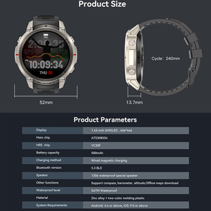Nuevo Reloj Inteligente DM59 2026 con GPS, Mapa Offline, Pantalla AMOLED, Resistente al Agua 5ATM, Monitor de Actividad Física para Hombres - Product Image 6
