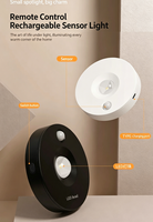 Luz LED recargable con control remoto, sin necesidad de enchufar, lámpara pequeña para colinas, magnética, autoadhesiva, de inducción, para gabinete de vino