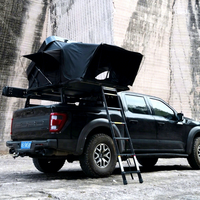 Tente de toit rigide pliable à ouverture latérale ABS avec éclairage LED, étanche, pour camping en SUV 4x4 tout-terrain