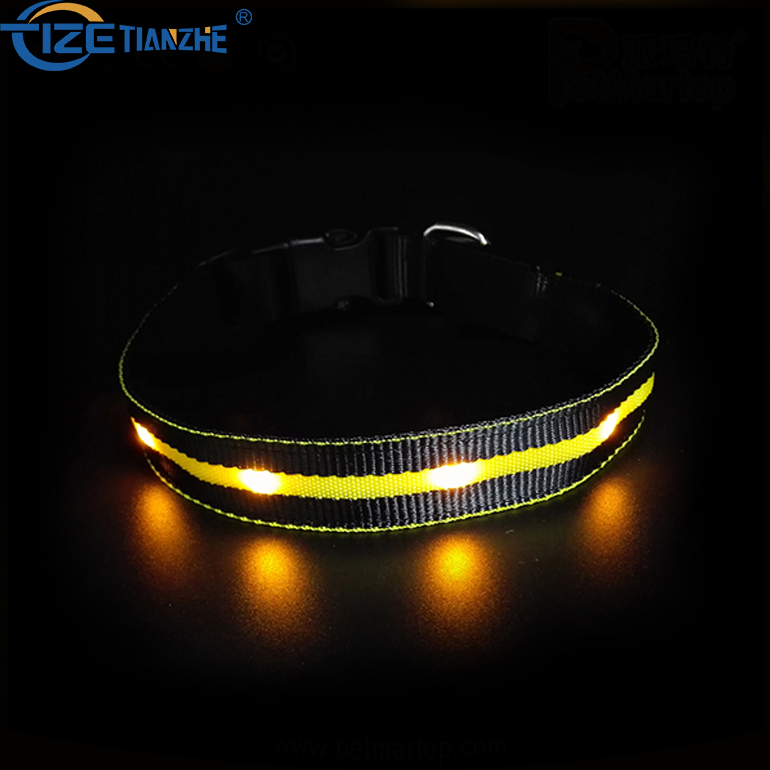 Перезаряжаемые Ночь Детская безопасность делает вашу собаку видимой безопасной видели удобный нейлон свет вверх ошейник