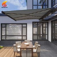 Voile électrique, pare-soleil rétractable, auvent complet à cassette, auvent étanche avec lumières LED