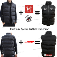 Gilet Matelassé Homme Personnalisable, Col Montant, Poches Zippées, Chaud et Doudoune d'Hiver Noire