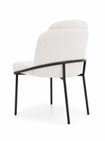 Chaise de salle à manger rembourrée moderne en tissu, chaise de restaurant avec pieds en métal noir, chaise d'appoint confortable pour hôtel, café et maison