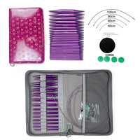 Juego de Agujas de Tejer Intercambiables en Oferta con Estuche de Almacenamiento, Kits de Hilado para Tejer a Mano, Manualidades de Punto para Principiantes y Adultos