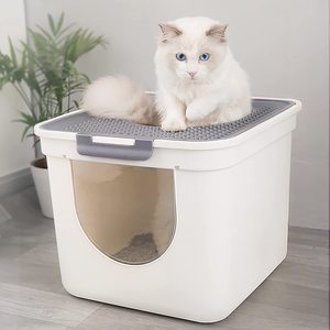 Large Space Cat <strong>Litter</strong> <strong>Box</strong> Two Doors Semi-closed Odor Resistant Cat Toilet Cat <strong>Accessory</strong> - Product Image 6