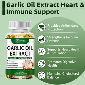 ओम 5000 मिलीग्राम कार्बनिक लहसुन तेल नरम खाद्य ग्रेड 120 वयस्क प्रतिरक्षा हृदय स्वास्थ्य पूरक कोलेस्ट्रॉल समर्थन - Product Image 3