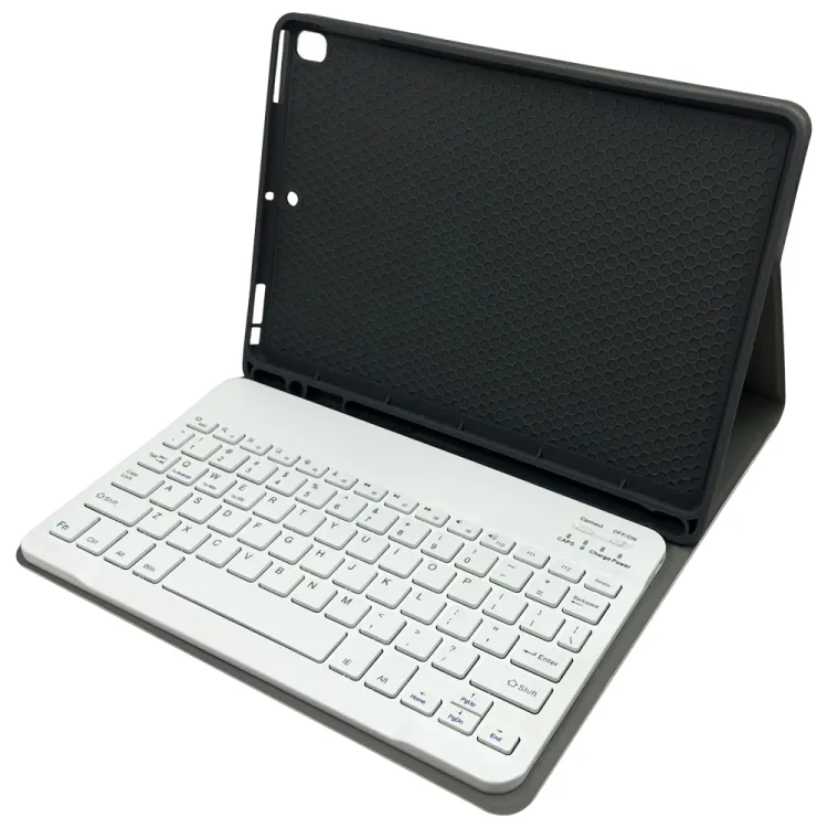لوحة مفاتيح لاسلكية قابلة للفصل + حافظة تابلت من الجلد مع حامل وفتحة قلم لجهاز iPad Pro حافظة تابلت 9.7 بوصة
