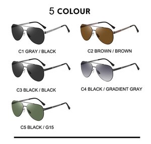 Gafas de Sol de Conducción de Lujo para Hombre, <span class=keywords><strong>Estilo</strong></span> <span class=keywords><strong>Aviador</strong></span>, <span class=keywords><strong>Lentes</strong></span> de PC con Protección UV400, Cómodas y Ligeras, Montura Metálica de Aro Completo, Gafas Personalizadas - Product Image 6