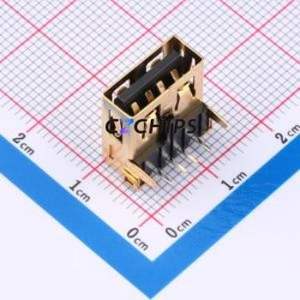 GT-2A001F-CGNG1 <b>USB</b> <b>Connector</b> Bent Lead Through Hole <b>Connector</b> Type-A <b>USB</b> 2.0 Female Right Angle Insert - Product Image 1