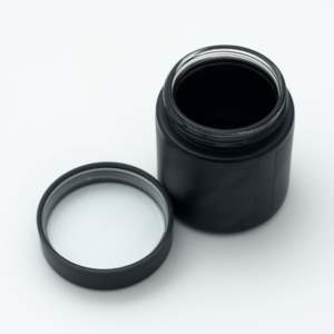 Cannacoast เหยือกแก้วสีดำคุณภาพสูงพร้อมการป้องกันรังสียูวีและฝาเกลียวสำหรับดอกไม้3.5กรัมทนทานมีสไตล์กำหนดสีและขนาดได้ - Product Image 1