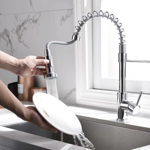 Grifo de Cocina Extraíble de Acero Inoxidable Negro Cepillado Estilo <span class=keywords><strong>Gourmet</strong></span> con Muelle para Fregadero - Product Image 6