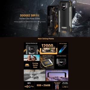 Nuevo Teléfono Resistente <span class=keywords><strong>Doogee</strong></span> <span class=keywords><strong>S89</strong></span> <span class=keywords><strong>Pro</strong></span> con Cámara de Visión Nocturna, 8 GB + 256 GB, Ocho Núcleos, Pantalla de 6.3 Pulgadas, Android 12 - Product Image 2