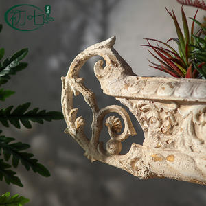 Pot de fleurs en relief de style français, grand modèle, décoration vintage pour extérieur, pour entrée d'hôtel, aménagement paysager, jardinières en oxyde de magnésium - Product Image 5