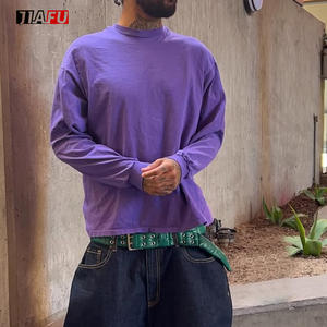 High Quality Blank Custom Vintage Breathable Baggy Comfortable Jogger Activewear Wholesale Long Sleeve <strong>T</strong>-<strong>shirt</strong> - Product Image 1