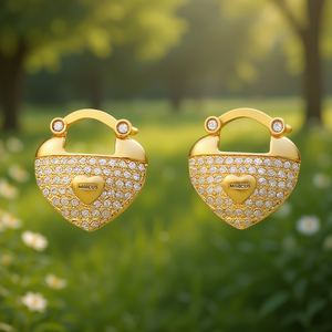 Orecchini a forma di cuore Legzavard, placcati in oro 18 carati, con micro pavé di cristalli, gioielli alla moda da donna, idea regalo - Product Image 2