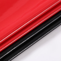 0.4mm Ultra-Mince 100% Polyester Tissu Élastique Miroir Surface En Cuir Verni Gants De Boxe Tablier Factice En Cuir Artificiel