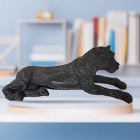 Ornement de maison d'hôtel famille intérieur statue en or décor de bureau à la maison luxe grande sculpture de léopard en résine