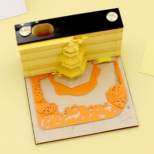 150 feuilles de blocs-notes 3D avec porte-stylo d'art en papier DIY