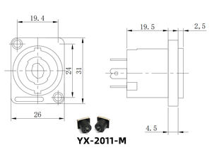 OEM عينة مجانية المهنية مرحلة المتكلم محول مدفع المكونات رباعي النواة مدفع الرأس مقبس معدني - Product Image 6