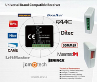 Récepteur universel 2 canaux AC/DC 9~30V avec interrupteur DIP, multifréquence 300MHz-868MHz pour télécommande de porte de garage