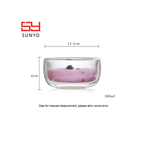 Cuenco centrífugo de vidrio transparente hecho a mano para horno <span class=keywords><strong>microondas</strong></span>, ensalada, fruta, helado - Product Image 2