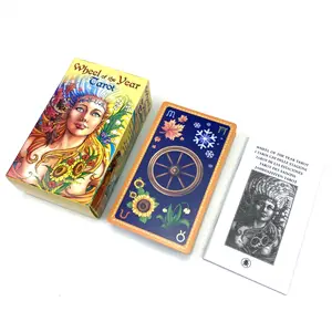 Listo para enviar 7x12cm Tamaño grande Muchos diseños Venta al por mayor Cubierta 78 Cartas de tarot originales con guía